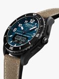 Alpina AL-284LNN5AQ6L Unisex AlpinerX Alive Leather Strap Smart Watch, Brown/Blue