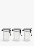 John Lewis ANYDAY Clip-Top Glass Storage Jar, Set of 3, 70ml, Black/Clear