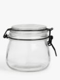 John Lewis ANYDAY Clip-Top Glass Storage Jar, 500ml, Black/Clear