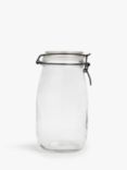 John Lewis ANYDAY Clip-Top Glass Storage Jar, 2.2L, Black/Clear
