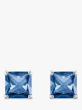 THOMAS SABO Square Cut Stud Earrings, Silver/Blue