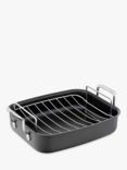 Jamie Oliver by Tefal Hard Anodised Aluminium Non-Stick Roaster with Rack, 30cm