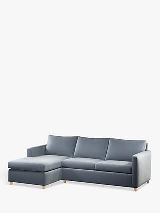 John Lewis Bailey LHF Chaise End Sofa Bed, Light Leg, Harriet Slate