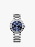 Maurice Lacroix FA1084-SS002-420-1 Women's Fiaba Moonphase Diamond Date Bracelet Strap Watch, Silver/Blue