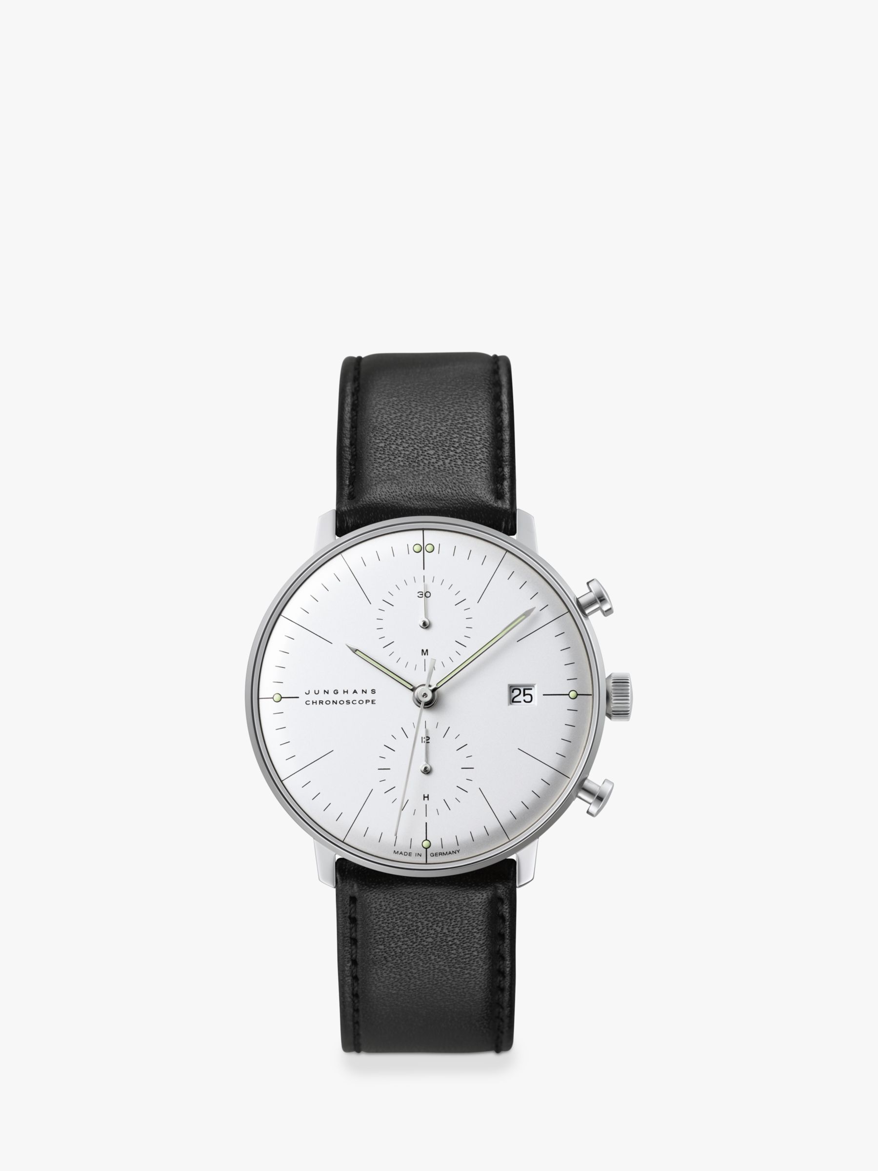 Junghans 27 4600.02 Unisex Max Bill Chronoscope Leather Strap