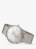 Junghans 27/4153.44 Unisex Meister Fein Automatic Date Mesh Strap Watch, Silver