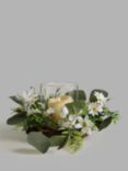 John Lewis Floral Candle Holder, White