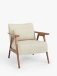 John Lewis Hendricks Accent Armchair, Dark Wood Frame, Carve Natural Weave