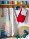 Sur La Table Colour Me Happy Striped Cotton Tea Towels, Set of 2, White/Multi