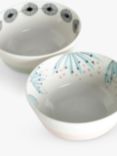 MissPrint Wildflower Fine China Cereal Bowl, Set of 2, 15cm, Blue/Multi