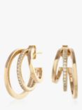 Olivia Burton Cubic Zirconia Multi Loop Hoop Earrings, Yellow Gold