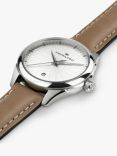 Hamilton H32231810 Women's Jazz Master Date Leather Strap Watch, Beige/White