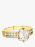 Jon Richard Cubic Zirconia Crystal Ring, Gold