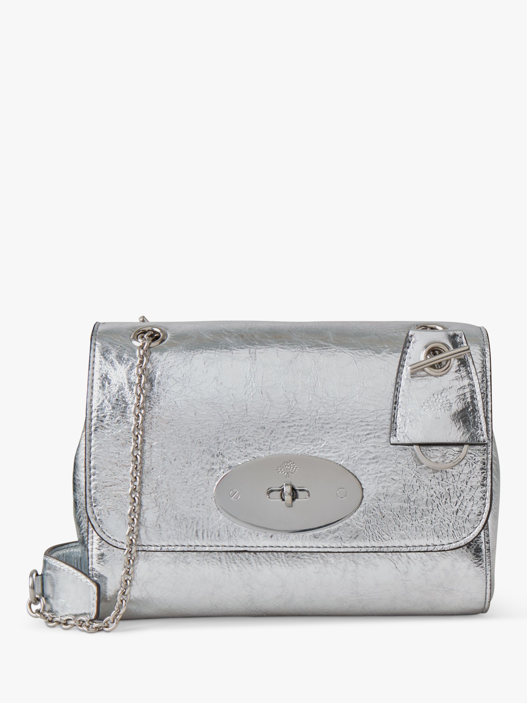 Mulberry Lily Crinkled Metallic Leather Top Handle Bag