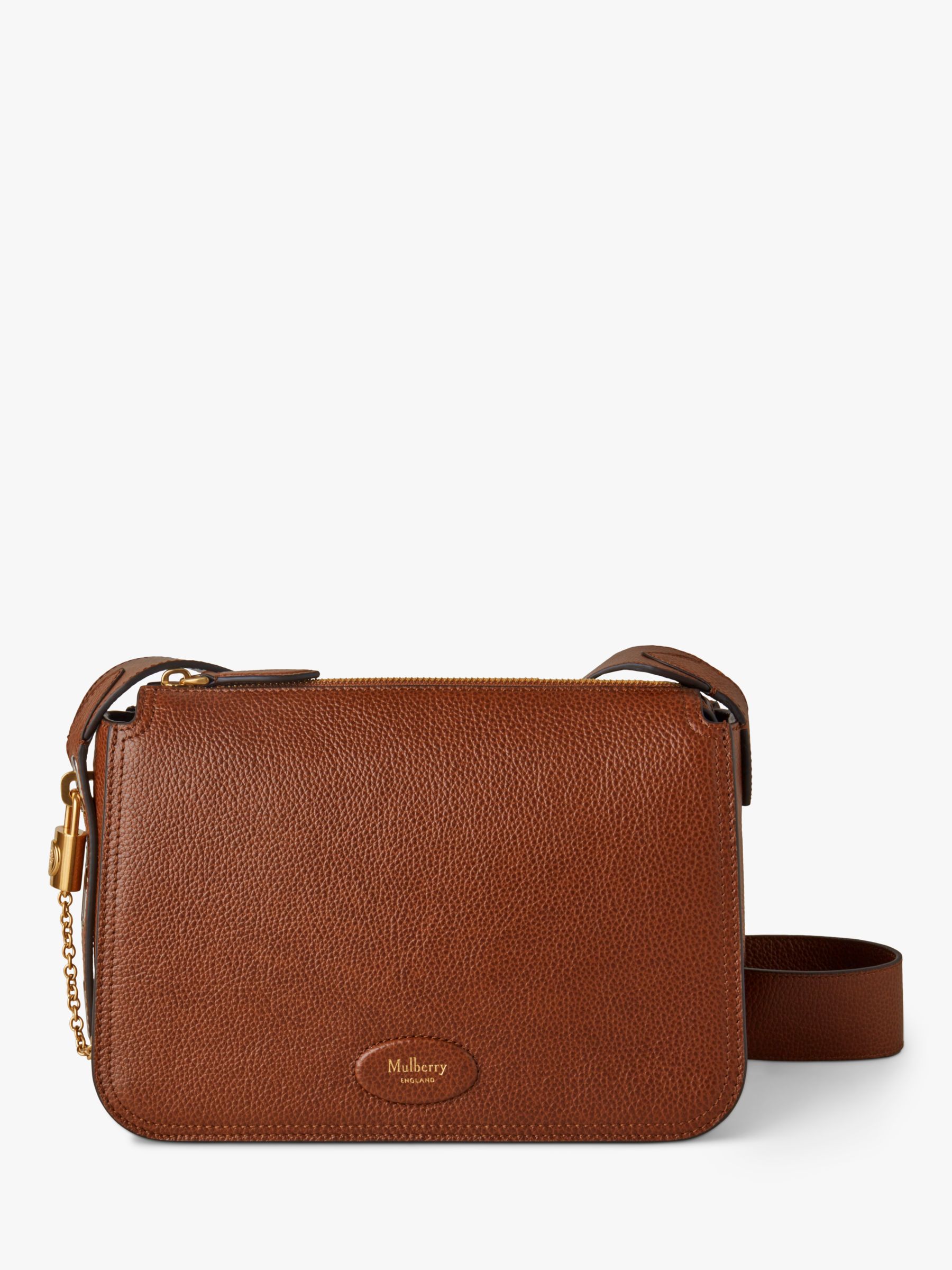 Mulberry Small Darley Classic Grain Leather Satchel Bag, Oak at John Lewis  & Partners