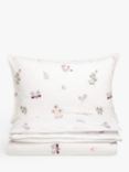 John Lewis Spring Floral Embroidered Pure Cotton Duvet Cover and Pillowcase Set, Single Set