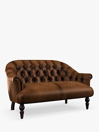 Tetrad Aughton Petite 2 Seater Leather Sofa, Hand Antique Auburn