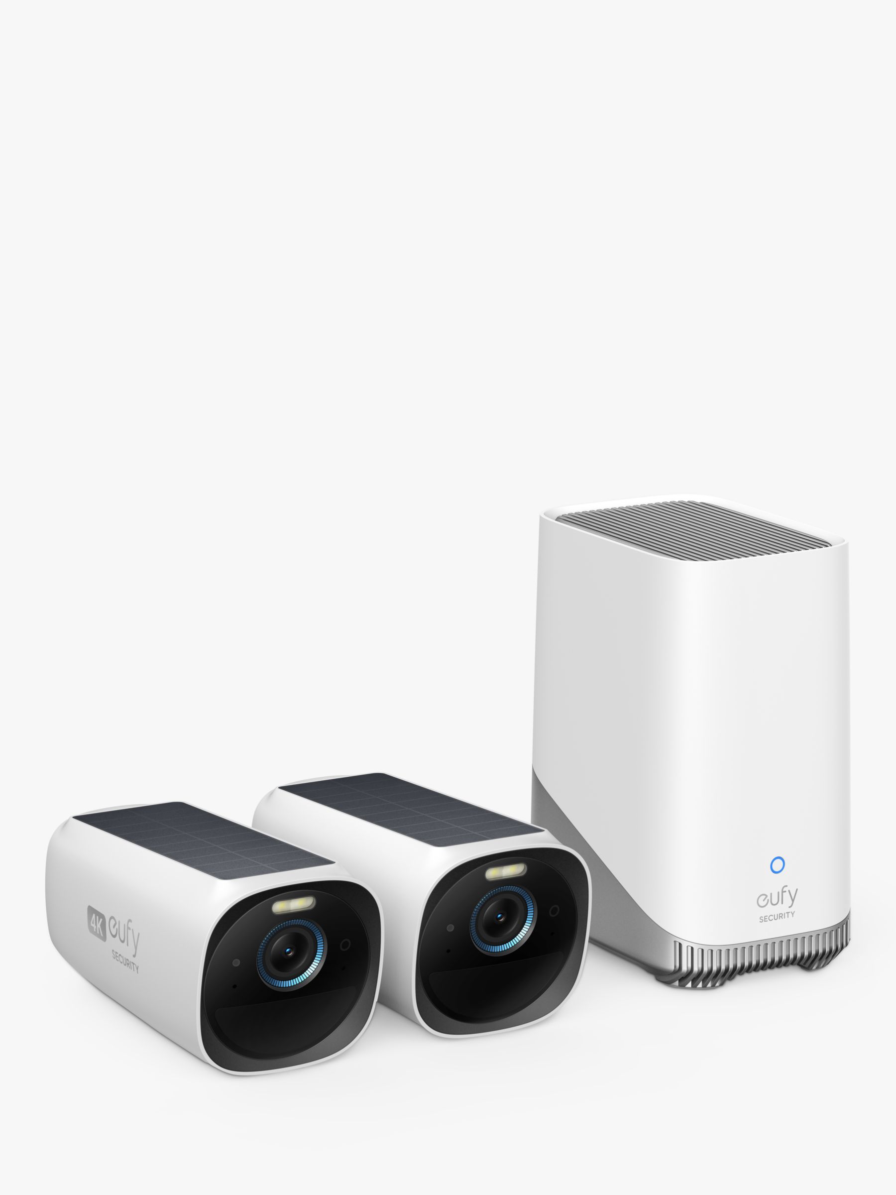 eufy S330 eufyCam 3 Wireless Smart Security System with Two 4K Indoor or  Outdoor Cameras, White