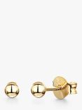 Jools by Jenny Brown Gold Plated Ball Stud Earrings, Gold