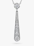 Jools by Jenny Brown Cubic Zirconia Long Teardrop Pendant Necklace, Silver