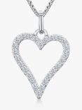 Jools by Jenny Brown Cubic Zirconia Pave Heart Pendant Necklace, Silver