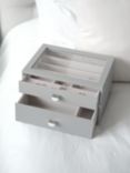 Stackers Classic 2 Drawer Jewellery Box, Grey Mid