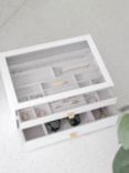 Stackers Supersize Glass Lid 2 Drawer Jewellery Box, White White