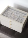 Stackers Supersize Glass Lid 3 Drawer Jewellery Box, Natural Oatmeal