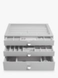 Stackers Supersize Glass Lid 3 Drawer Jewellery Box, Grey Mid