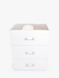 Stackers Plain Storage Box Drawers, Set of 3, White