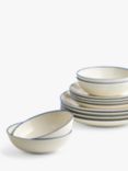 Royal Doulton Gordon Ramsay Maze Denim Line Stoneware Dinnerware Set, 12 Piece, Blue/White