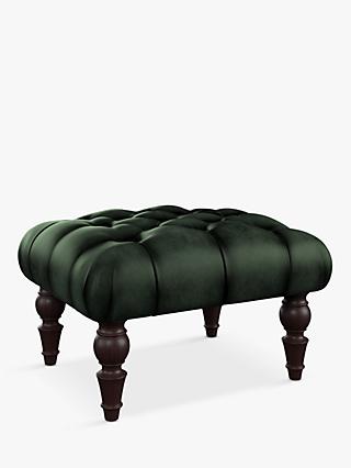 Tetrad Aughton Leather Footstool, Hand Antique Emerald