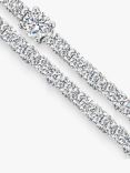 Jools by Jenny Brown Double Row Mixed Size Cubic Zirconia Tennis Bracelet, Silver