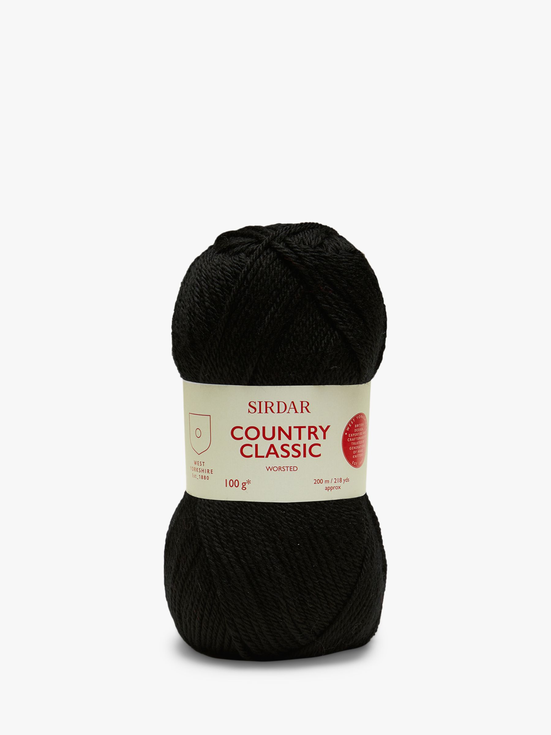 Sirdar Country Classic Worsted Yarn, 100g, Black