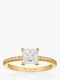 Sif Jakobs Jewellery Ellera Quadrato Princess Cut Cubic Zirconia Ring, Gold