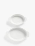John Lewis ANYDAY Porcelain Oval Roasters, Set of 2, White