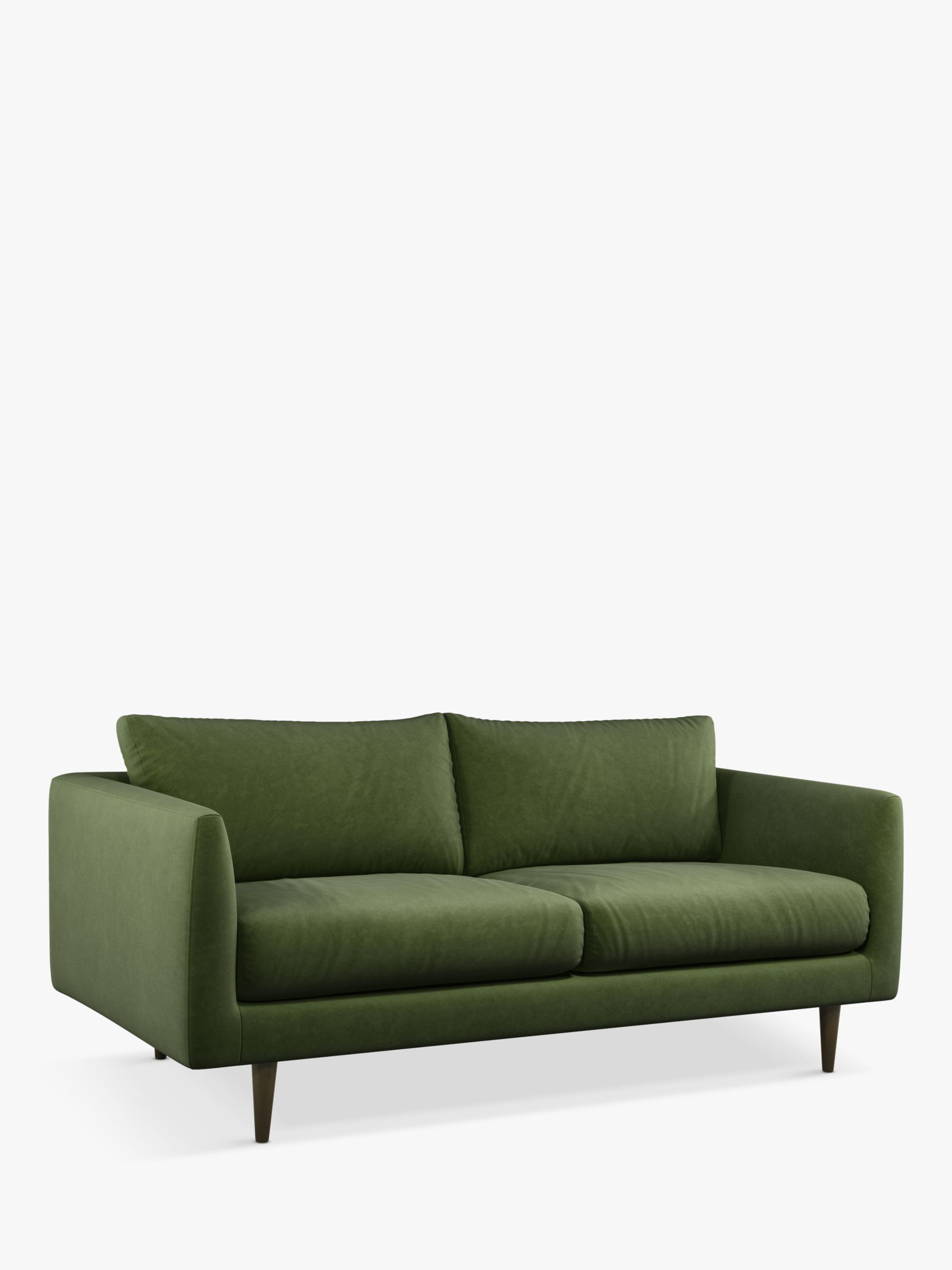 John Lewis + Swoon Latimer Medium 2 Seater Sofa, Brass Tip Leg, Fern Velvet