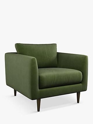 John Lewis + Swoon Latimer Armchair, Brass Tip Leg, Fern Velvet