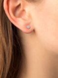 E.W Adams 18ct White Gold Diamond Cluster Stud Earrings