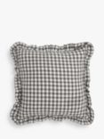 John Lewis ANYDAY Gingham Check Cushion, Steel