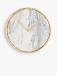 John Lewis + Swoon Wolff Marble Wall Clock, 32cm, White/Gold