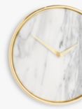 John Lewis + Swoon Wolff Marble Wall Clock, 32cm, White/Gold