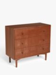 John Lewis Marquetry 3 Drawer Wood Chest, Natural