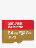 SanDisk Extreme UHS-1, Class 10, microSD Card, up to 190MB/s Read Speed, 64GB