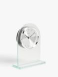 Acctim Ledburn Glass Mantel Clock, Clear/Silver, H17cm