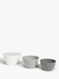 John Lewis ANYDAY Nesting Plastic Mixing Bowls with Lid, Set of 3, Grey