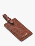 Aspinal of London Pebble Leather Luggage Tag, Tobacco