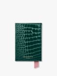 Aspinal of London Croc Leather Passport Cover, Evergreen