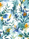 John Lewis Tropical Fabric, Blue