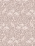 John Lewis Floral Birds Fabric, Dusty Pink